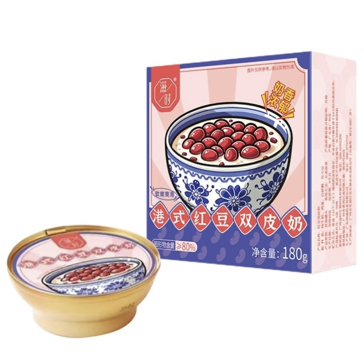 ZS Hongkongilaistyylinen maitovanukas punaisilla pavuilla 180g | 港式红豆双皮奶 180g