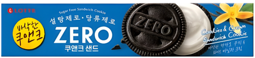 LOTTE Zero Sandwich Cookie Cookies Cream Flavor 96g | LOTTE 零蔗糖夹心饼干 曲奇奶油味 96g
