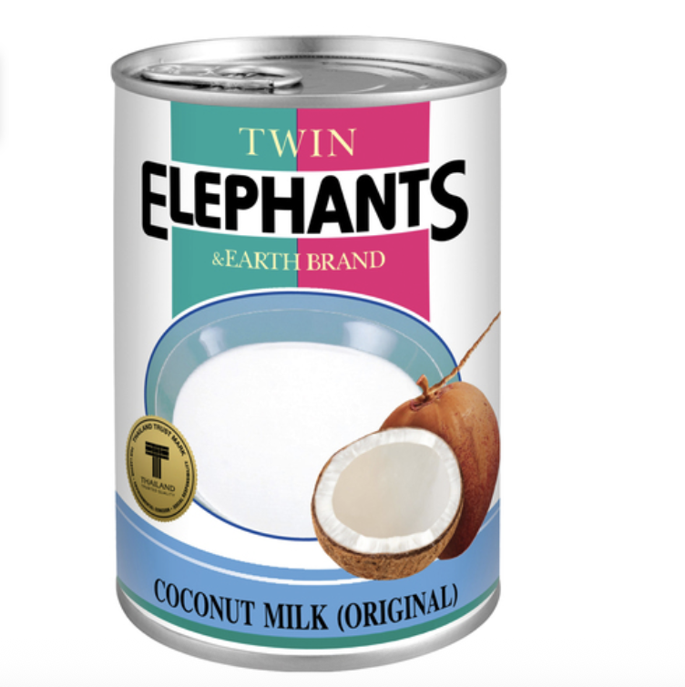 TWIN ELEPHANTS Coconut Milk In Tin 18%-20% Milkfat 400ml | TWIN ELEPHANTS 椰浆 400ml