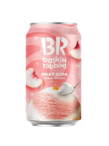 BASKIN ROBINS Sparkling Drink Peach Yogurt Flavor 350ml | BASKIN ROBINS 气泡水 蜜桃酸奶味 350ml