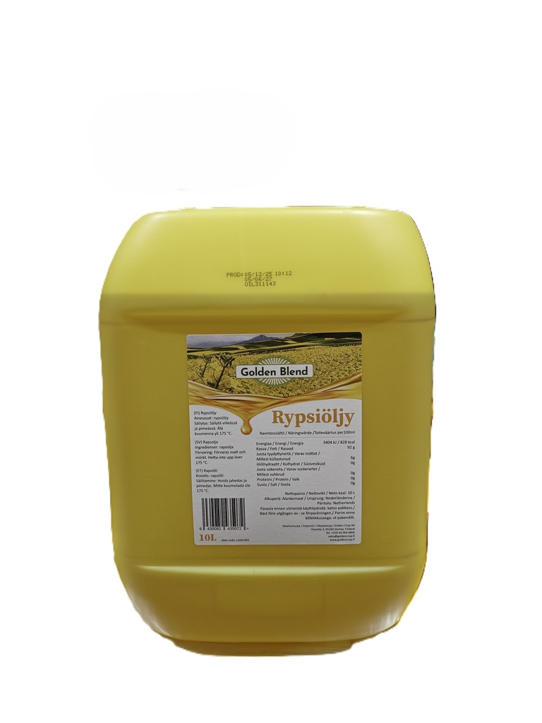Golden Blend Rapeseed Oil 10L | Golden Blend 菜籽油 10L