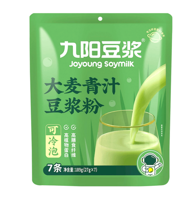 九阳 豆浆粉 大麦青汁味 自立袋 27g*7| JY Soy Milk Powder Barley Green Flavor Stand-up Pouch 27g*7