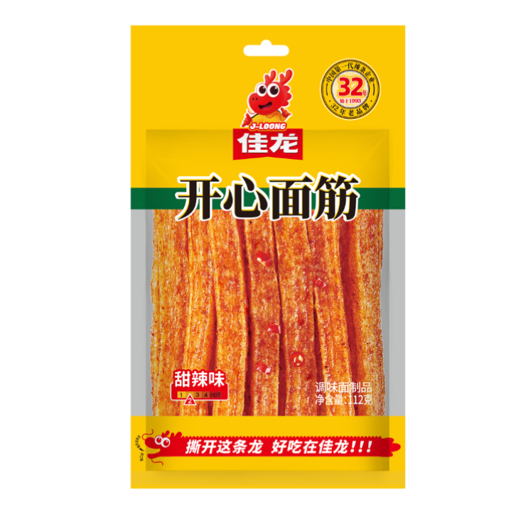 佳龙 开心面筋 甜辣味 112g | JL Wheat Gluten Snack Sweet & Spicy Flavor 112g