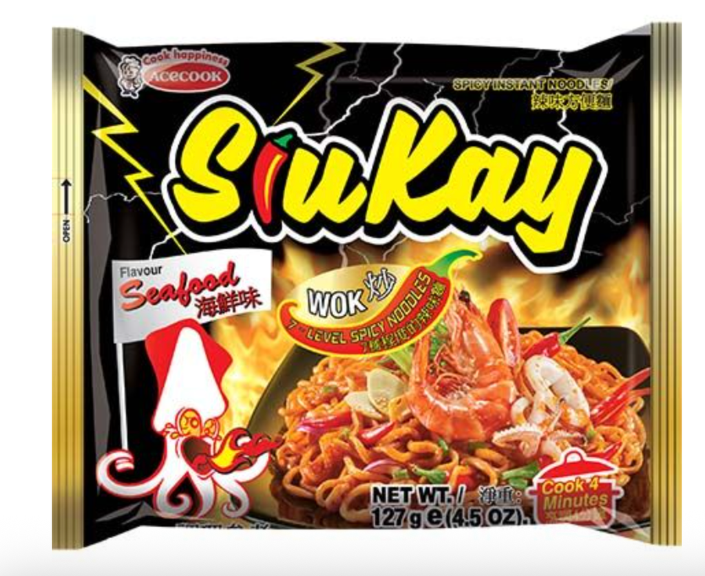 ACECOOK SK Instant Noodles Seafood Spicy Flavor 127g | ACECOOK 方便面 辣海鲜味 127g