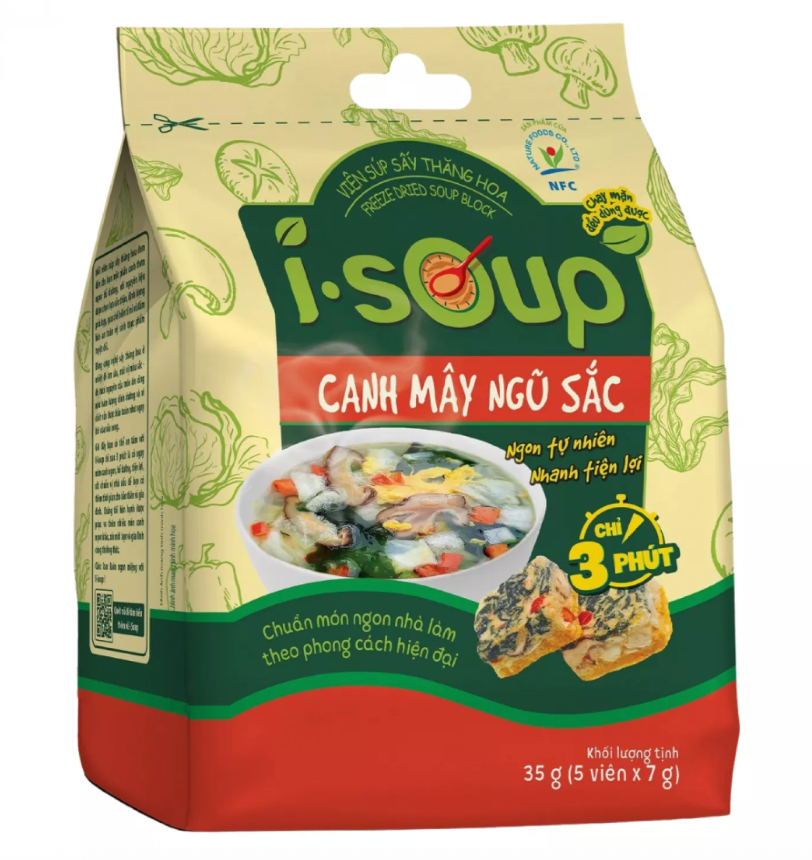 ISOUP Pikainstantti Viisivärinen Kasviskeitto 35g | ISOUP 五色蔬菜汤 35g