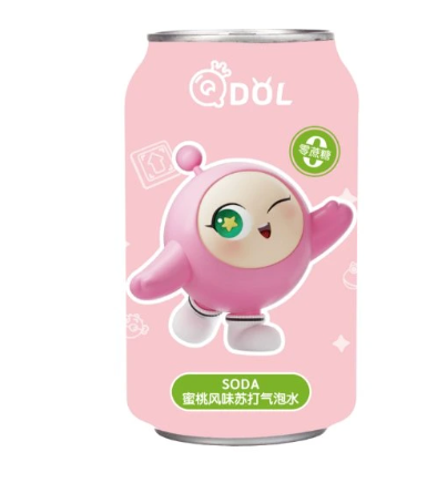 Qdol Egg Party -juoma Jasmiini & persikka -maku 330ml | QDOL 蛋仔派对苏打水 茉莉蜜桃味 330ml
