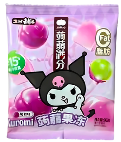 YJPZ Kuromi Kumikarkkihyytelö Viinirypäleen maku 96g | YJPZ Kuromi Konjac Jelly Grape Flavor 96g