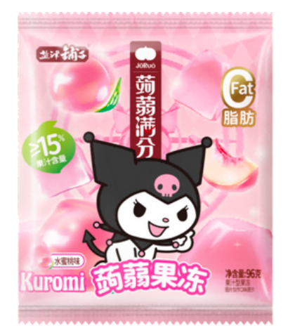 YJPZ Kuromi Konjakki-hyytelö Persikan maku 96g | YJPZ Kuromi 蒟蒻果冻 桃子味 96g