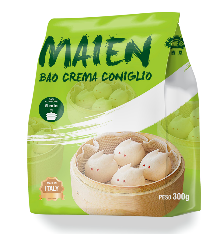 MAIEN Jade Rabbit -vaniljakreemitäytteiset höyrysämpylät 300g |麦恩 玉兔奶黄包 300g