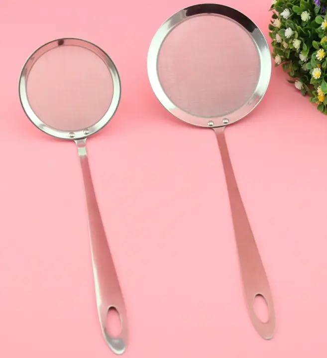 14cm（油捞）密集细网不锈钢柄笊篱 / 个 | 14 cm Fine Mesh Skimmer (Oil Strainer) with Stainless Steel Handle / pc