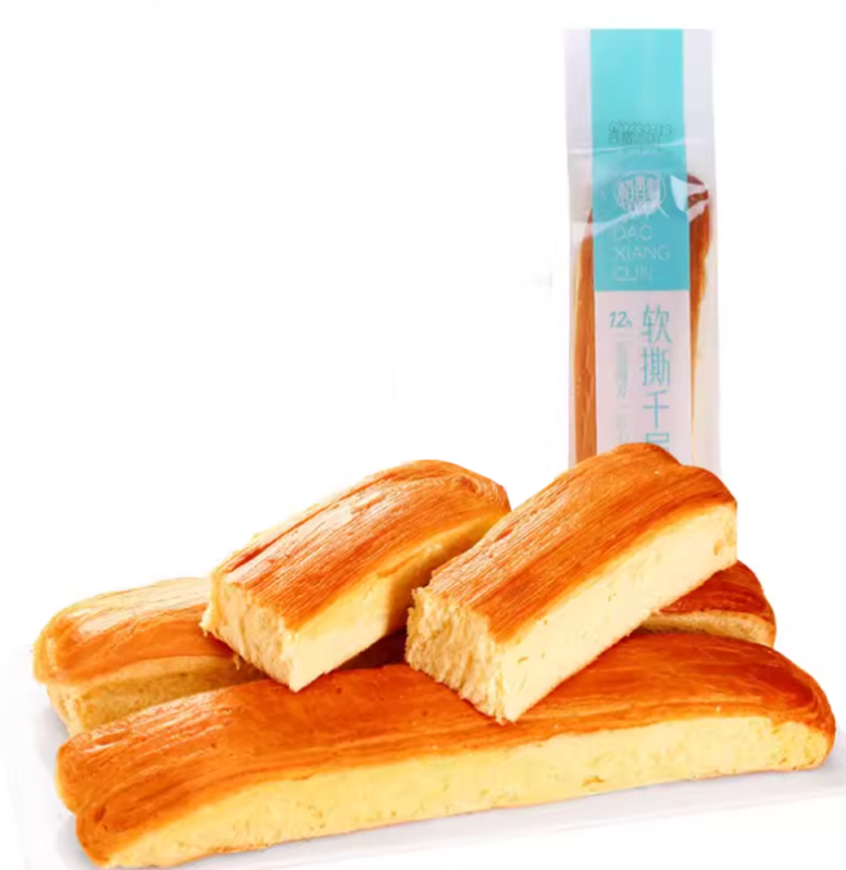 DXC pehmeä kerroksinen revittävä leipä, kookoksen maku 120g | 稻香村 软撕千层面包 椰蓉味 120g