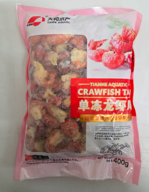 Keitetyt rapujen pyrstöt 80/100, IQF, 500g, jääglasuuri 20% |  熟制小龙虾尾 80/100 500g 20%冰衣