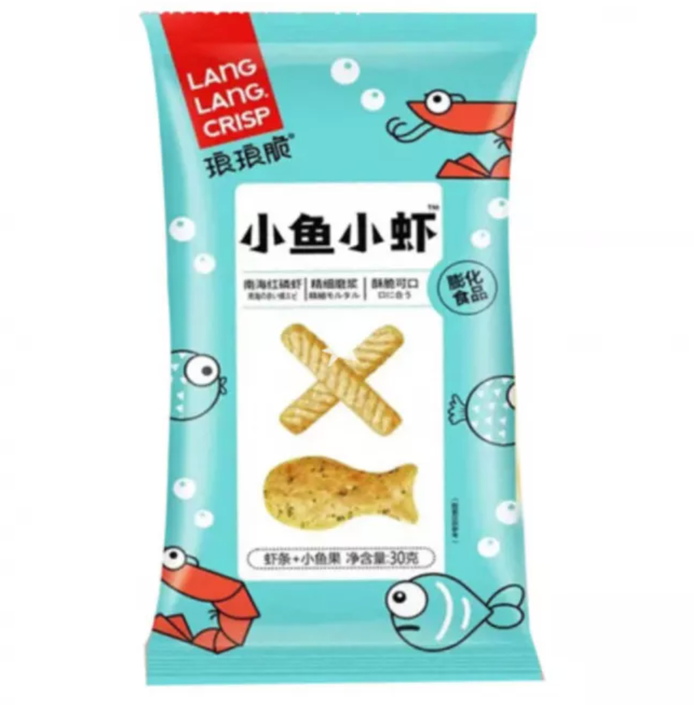 LL rapeat suikaleet, katkaravun maku 70g | 琅琅脆 虾条&鱼果 70g
