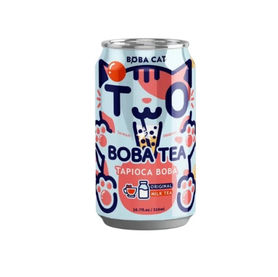BOBA CAT tapiokapallo-bubble tee, alkuperäinen maku 315ml | BOBA CAT 珍珠奶茶 原味 315ml