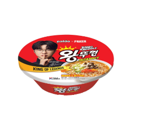 Paldo Faker tulinen ja mausteinen jumbo kulhonuudeli 120g | 八道 方便面 火辣味 碗 120g