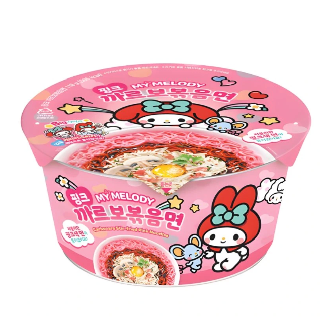 Sanrio My Melody carbonara‑makuiset nuudelit 109 g | SANRIO 方便面 奶油培根味 109g