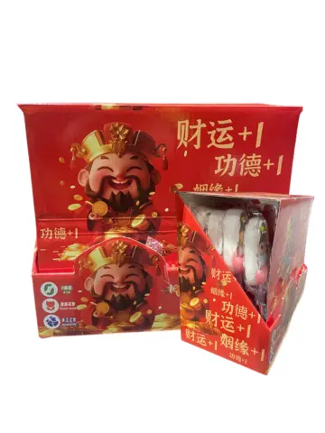 YOUFU onnenjumalan muotoinen vaahtokarkki 45g | 友芙 财神造型 棉花糖 45g