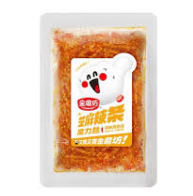 JMF seesamin makuiset mausteiset vehnägluteenisuikaleet 90g | 金磨坊 芝麻辣条真心棒 90g