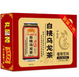 WLJ valkoinen persikka -oolong-teejuoma 310ml | 王老吉 白桃乌龙茶 罐装 310ml