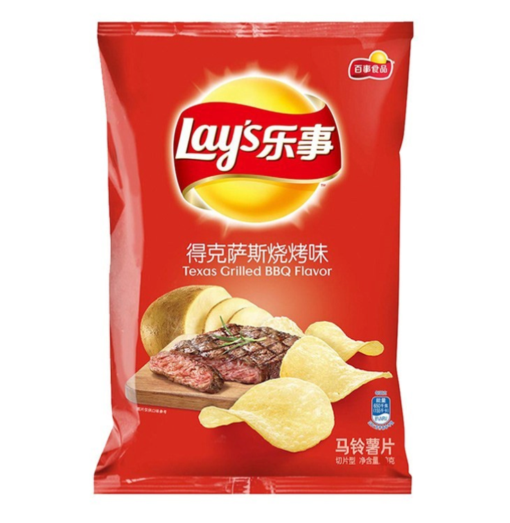 LAY'S perunalastut Texas BBQ -maku 70g | 乐事 薯片 得克萨斯烧烤味 70g