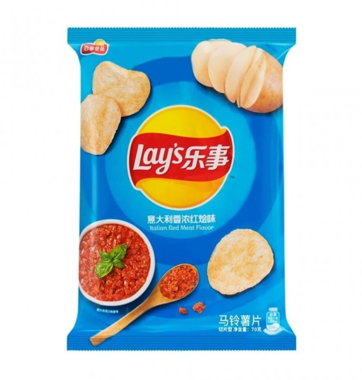 LAY'S italialainen tomaattimuhennos-perunalastut 70g | 乐事 薯片 意大利香浓红烩味 70g