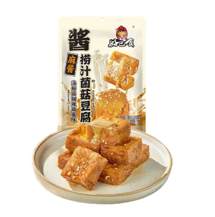 HBS makea & mausteinen seesam-enoki-sienitofu kastikkeessa 200g | 好巴食 捞汁菌菇豆腐 海鲜菇甜辣麻酱味 200g