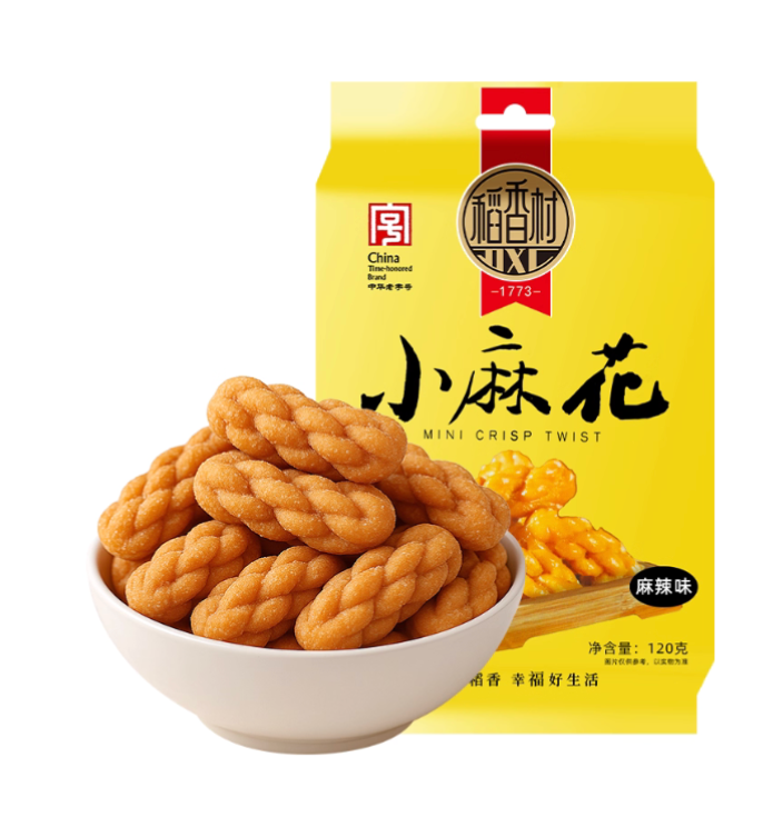 Daoxiangcun viiden mausteen pienet kierrepullat 120g | 稻香村 小麻花 五香味 120g 