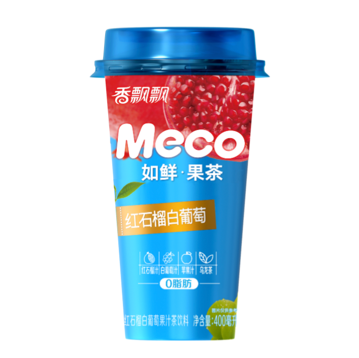 XPP Meco Fruit Tea Drink Pomegranate & White Grape Flavor 400ml | 香飘飘 如鲜 果茶 红石榴白葡萄味 400ml