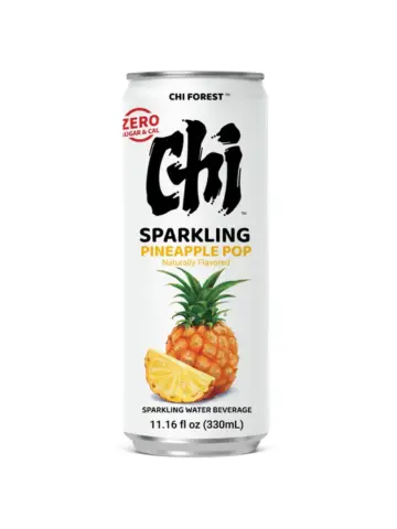 Chi Forest kuohuvesi, ananaksen maku, sisältää makeutusaineita, tölkki 330 ml | 元气森林 0卡0脂 菠萝味 苏打水 330 ml 罐装