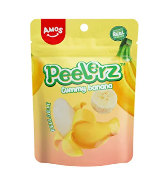 AMOS Peelerz Kuorittavat hedelmäkarkit Banaanin maku 65 g | AMOS 剥皮软糖 香蕉味 65g