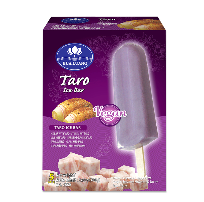 BUA LUANG Taro-jäätelöpuikko 5 × 80 g | BUA LUANG 香芋冰棒 5*80g