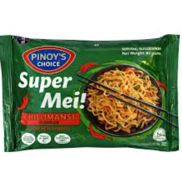 Pinoy's Choice Super Mei! Chow Mein Noodles Chillimansi Flavor 60g | Pinoy's Choice Super Mei!  炒面 辣青柠味 60g