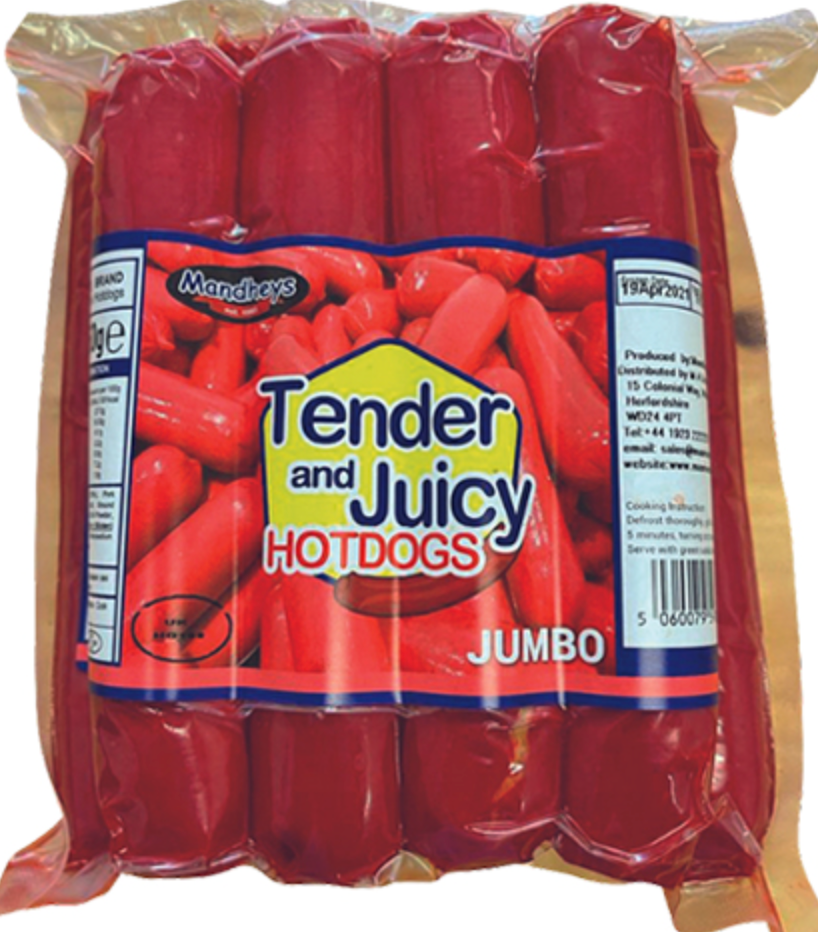Mandhey's pakaste jumbo hot dog 750 g丨Mandhey’s 大号热狗 750g 