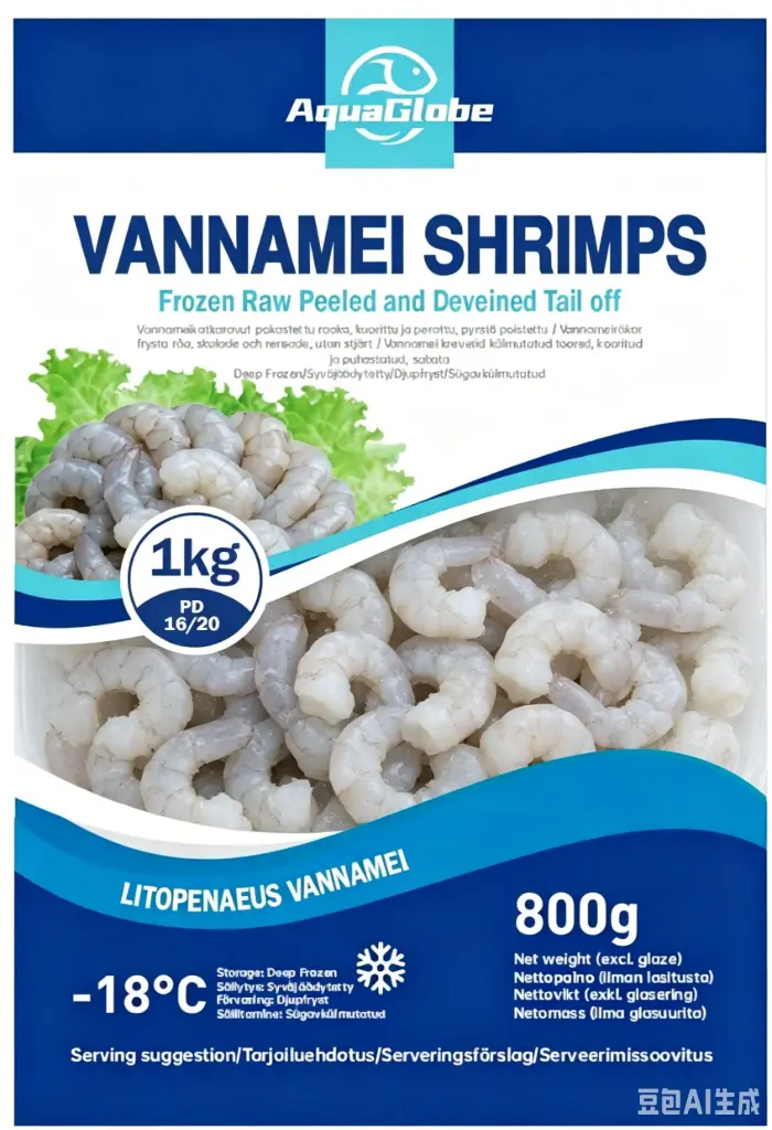 AquaGlobe Vannamei Katkaravut PD 16/20 800 g | AquaGlobe 白虾 虾仁 16/20 800g
