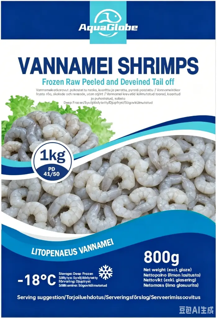 AquaGlobe Vannamei Katkaravut PD 41/50 800 g | AquaGlobe 白虾 虾仁 41/50 800g