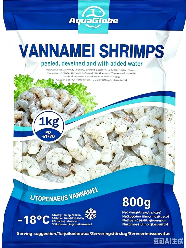 AquaGlobe Vannamei Katkaravut PD 61/70 800 g | Aqua Globe 白虾 虾仁 61/70 800g