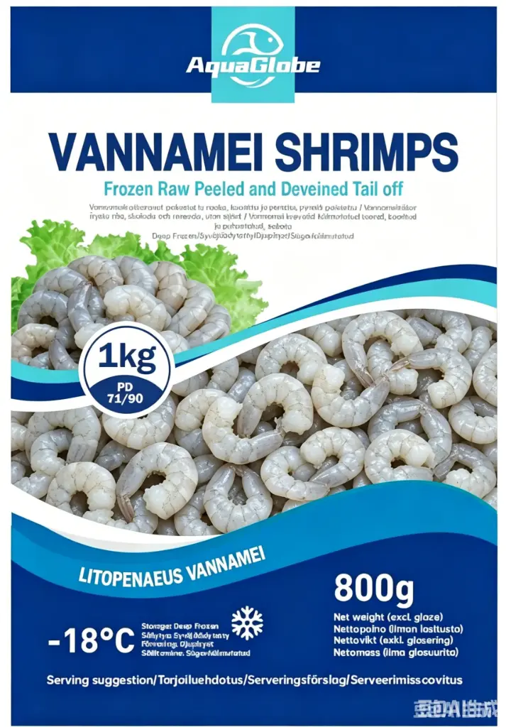 AquaGlobe 白虾 虾仁 71/90 800g | AquaGlobe Vannamei Shrimps PD 71/90 800g