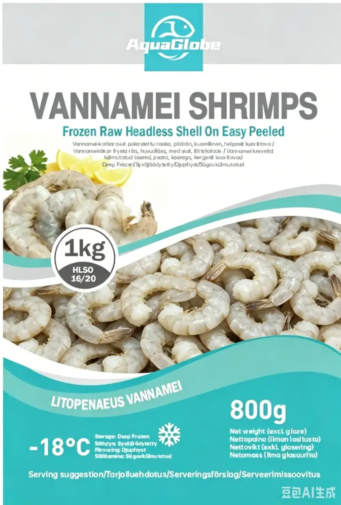 AquaGlobe Vannamei Katkaravut HLSO Easy Peeled 16/20 800 g | AquaGlobe 开背白虾 (无头有壳) 16/20 800g