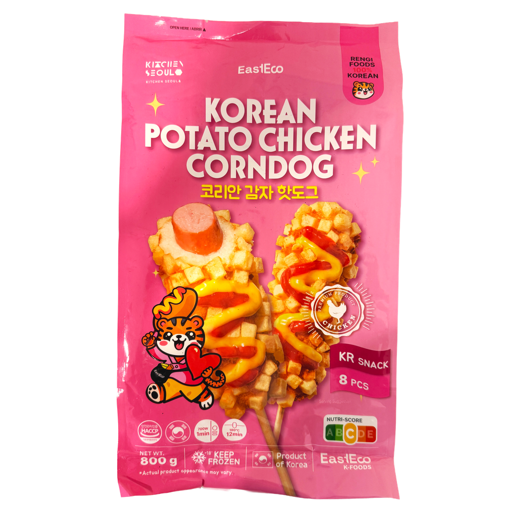 RENGI STREETFOOD 韩式土豆鸡肉热狗棒 800g(10根装) | RENGI STREETFOOD Korean Potato Chicken Corndog 800g(10pcs)