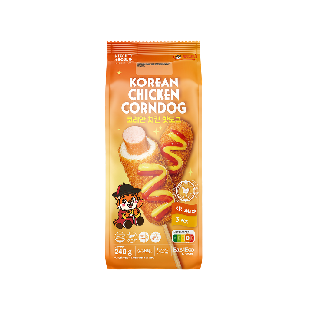 RENGI STREETFOOD Korealainen Kana-Juustocorndog 80g | RENGI STREETFOOD 韩式鸡肉芝士热狗棒 80g
