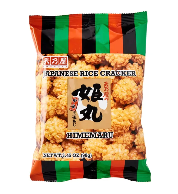Amanoya Himenmaru Rice Crackers Spicy Flavor 98g | Amanoya 姬丸 米果 香辣味 98g 