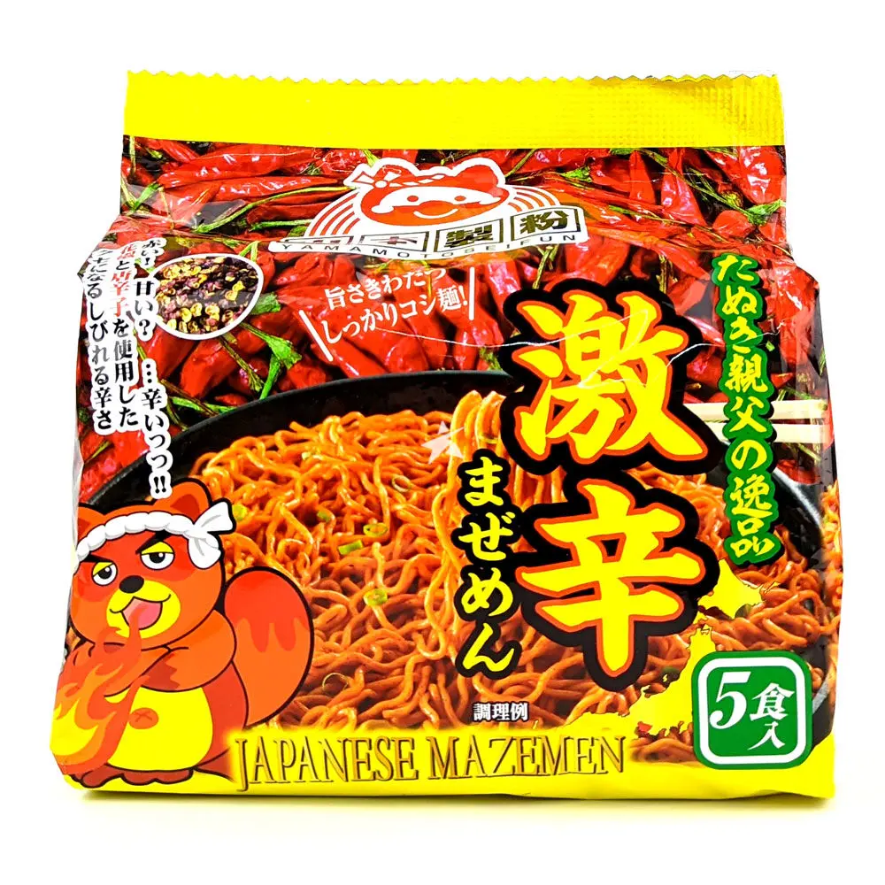 Yamamoto Seifun Pikanuudelit, Tulinen Misomaku 5-pack 440 g | 山本制粉 方便拌面 辣味噌味 五连包 440g