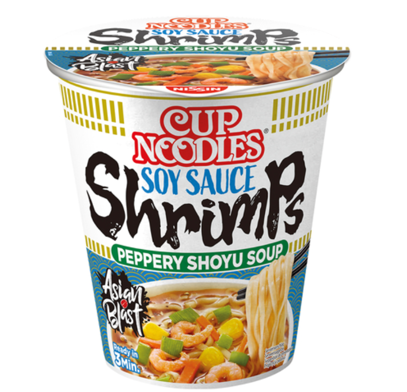 Nissin Pikanuudeli, Soijakastike-Katkarapumaku Kupissa 63 g | Nissin 方便面 酱油虾味 杯面 63g