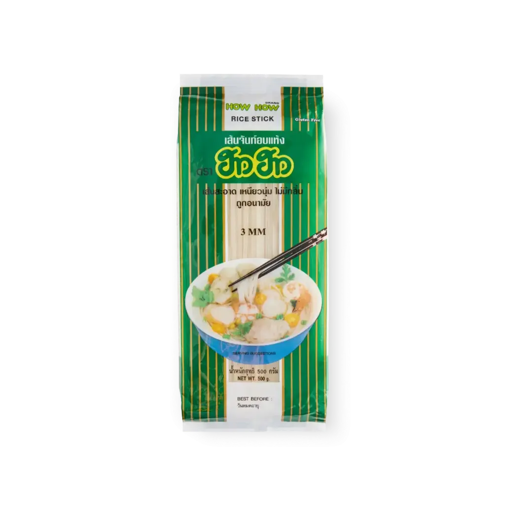 How How -riisinuudelit (suorat) 3 mm 500g | How How 米粉 (3mm) 500g