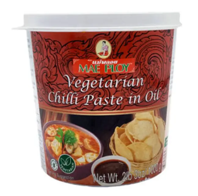 Mae Ploy Vegaaninen Chilitahna Öljyssä 1 kg | Mae Ploy 油泼辣椒酱 素 1kg