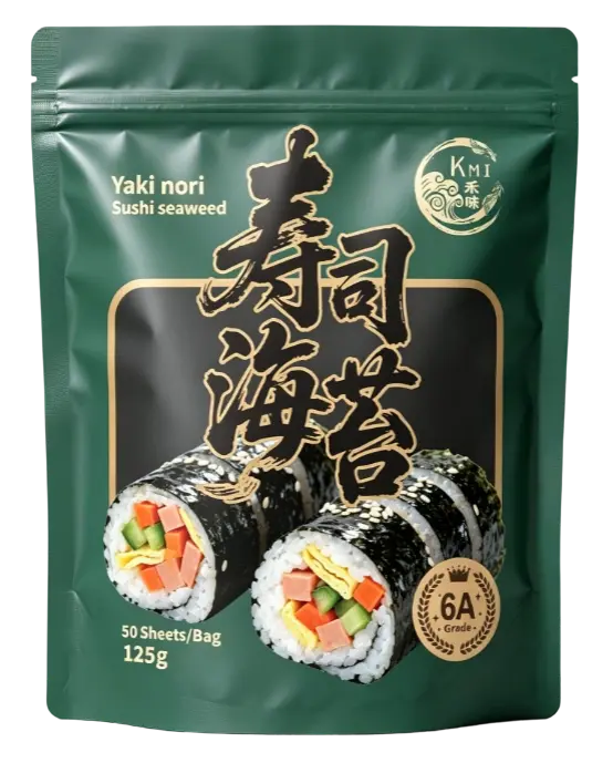 KMI Roasted Seaweed 6A 50pcs 125g | 中国寿司紫菜6A 50张/125克/包