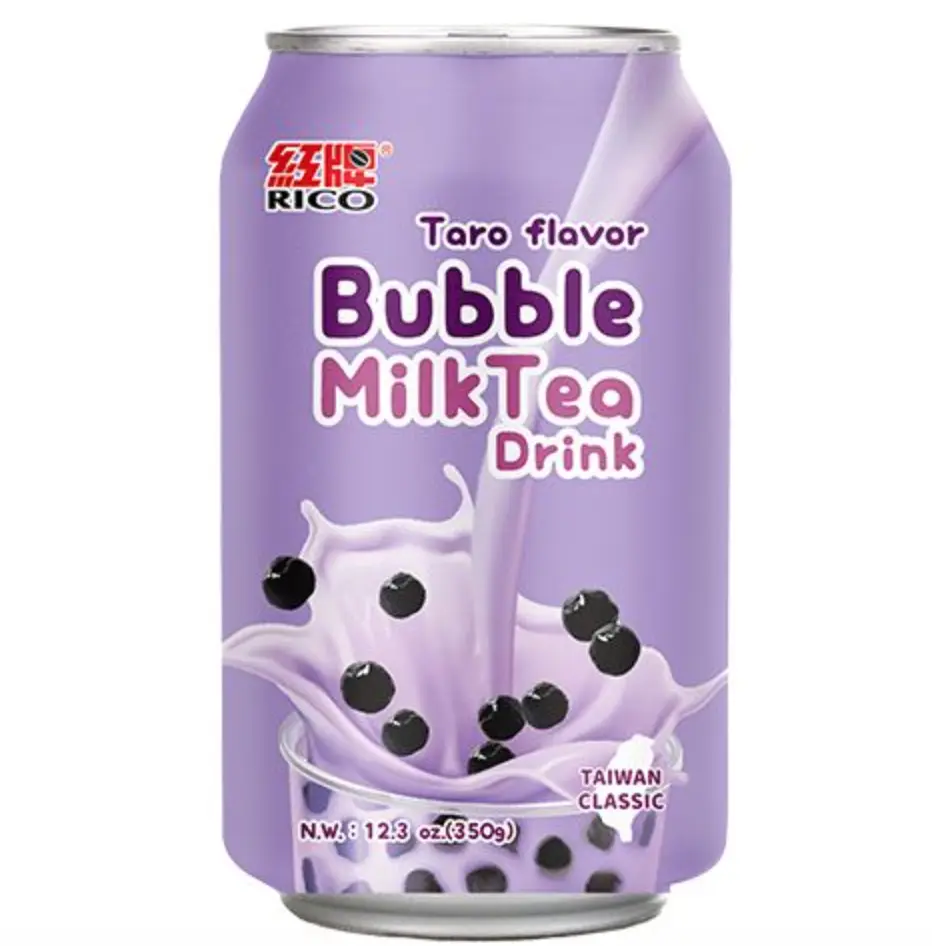 RICO Bubble Milk Tea Drink Taro Flavor 340ml | 红牌 波霸奶茶 香芋味 340ml
