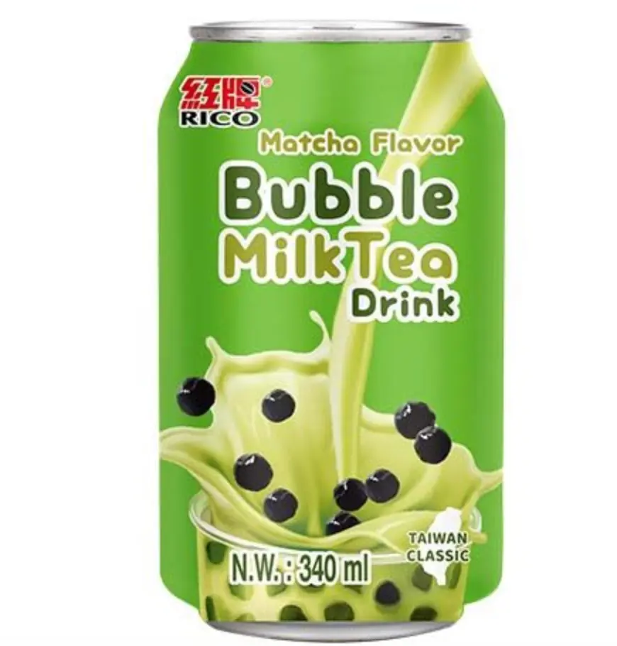 红牌 波霸奶茶 抹茶味 340ml | RICO Bubble Milk Tea Drink Matcha Flavor 340ml