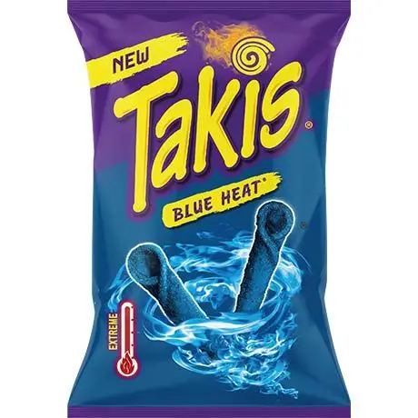 TAKIS Blue Heat Tortillalastut, Tulinen Chili & Lime -maku 100 g | TAKIS Blue Heat 玉米卷脆片 特辣辣椒青柠味 100g