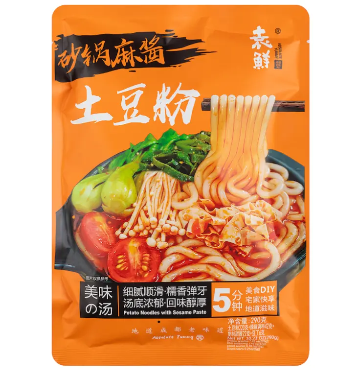Yuanxian Perunanuudelit seesamikastikkeella, savipadassa 290 g | 袁鲜 砂锅麻酱土豆粉 290g